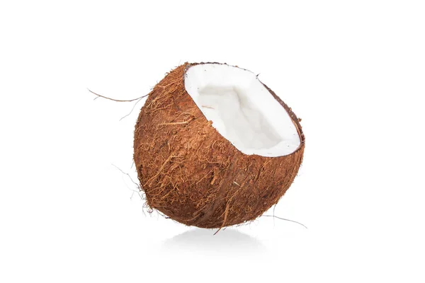 Kokosnoten Geïsoleerd Witte Achtergrond — Stockfoto
