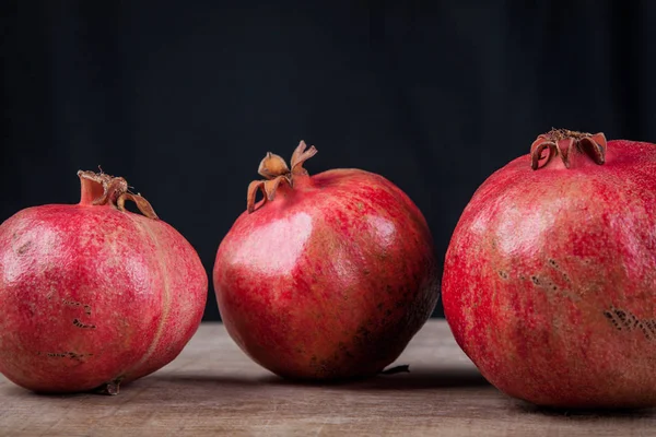 Pomegranates Black Background — Stock Photo, Image