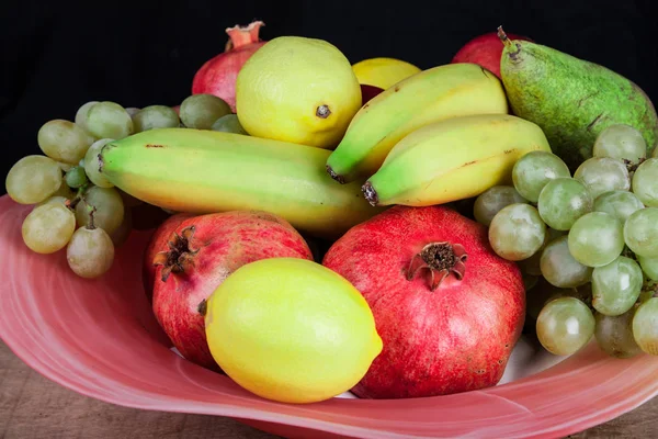 Grenades Autres Fruits Dans Bol — Photo