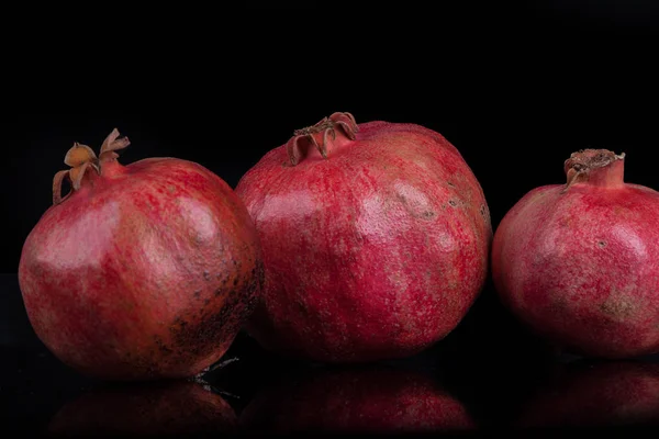 Pomegranates Black Background — Stock Photo, Image