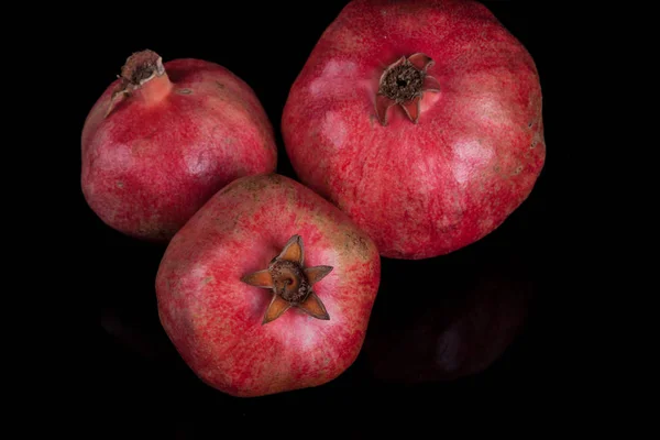 Pomegranates Black Background — Stock Photo, Image