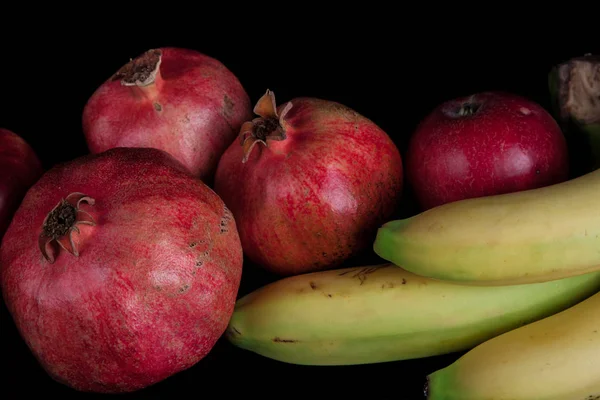 Pomegranates Black Background — Stock Photo, Image