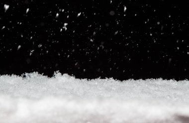 Noel gecesi düşen kar tanesi