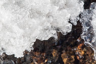 şelale ile dondurulmuş akışı