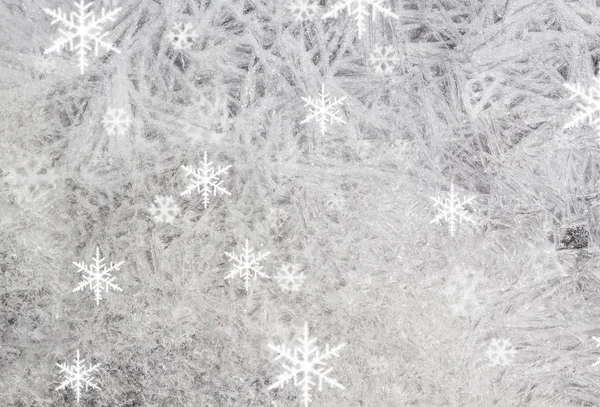 クリスマスの背景と立ち下がり雪の結晶 — ストック写真