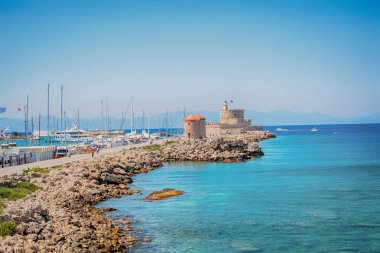 Rodos, Yunanistan, Rodos'un eski kentinin manzarası, Rodos, Yunanistan 