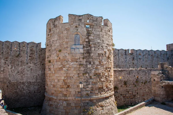 Μεσαιωνικό Παλάτι Του Μεγάλου Δασκάλου Των Ιπποτών Της Ρόδου Επίσης — Φωτογραφία Αρχείου