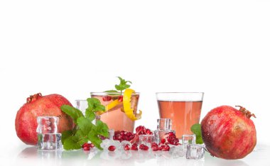 nar, limon, buz ile nane yaz içki