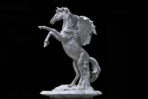 The horse statue is a leap To reach the finish line or victory stucco shape