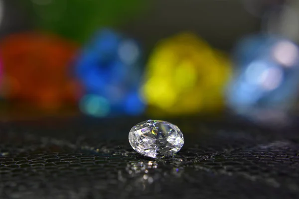 Diamants Sur Fond Noir — Photo