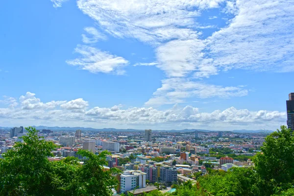 Betrachten Sie Von Der Höhe Aus Eine Stadt Einer Engen — Stockfoto