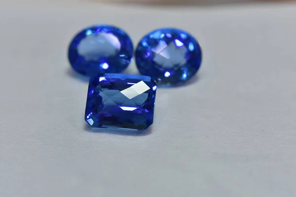 Topázio Azul Uma Pedra Preciosa Azul Natural Bonita Que Popular — Fotografia de Stock