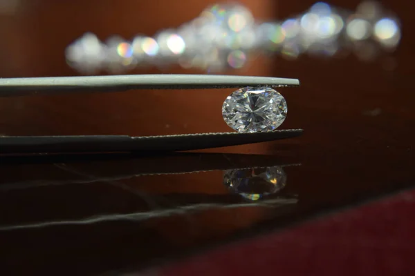 Vacker Diamant Som Vacker Glänsande Klar Ren Gjord Lyxig — Stockfoto
