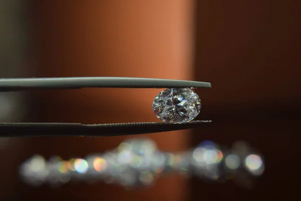 Lindo Diamante Que Bonito Brilhante Claro Limpo Feito Luxuoso — Fotografia de Stock