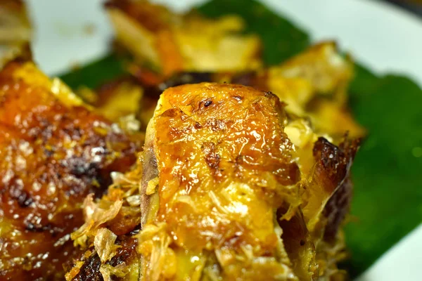 Pollo Parrilla Alimento Popular Porque Fragante Delicioso Puede Comer Cualquier — Foto de Stock