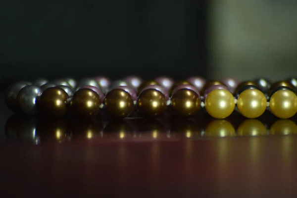 Collar Perlas Real Una Perla Natural Que Proviene Conchas Hermoso — Foto de Stock