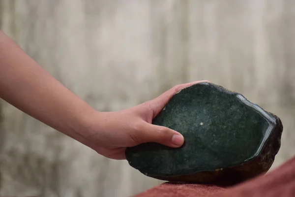 Echte Jade Hetzelfde Stuk Donkergroen Mooi Zeldzaam Duur — Stockfoto