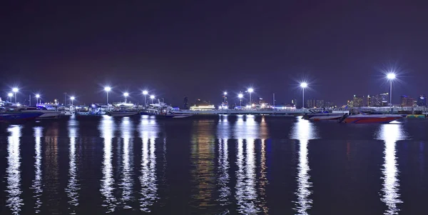 Muelle Pattaya Por Noche Hay Una Hermosa Luz Hay Muchos — Foto de Stock