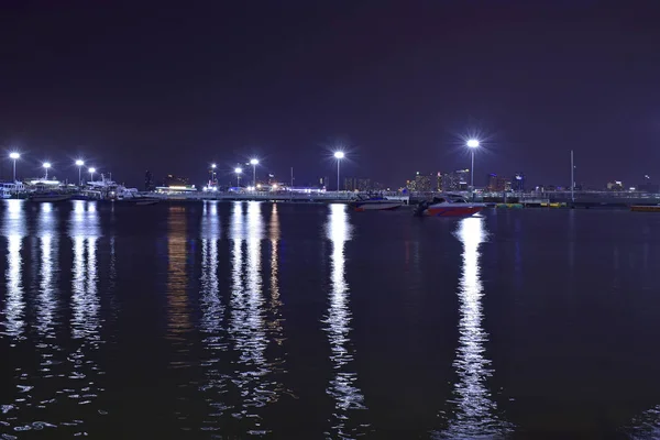 Muelle Pattaya Por Noche Hay Una Hermosa Luz Hay Muchos — Foto de Stock