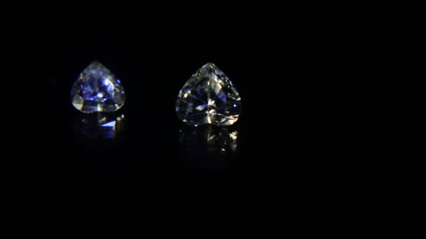 Diamantes Seleccionados Simétricos Hermosos Para Fabricación Joyas — Vídeo de stock