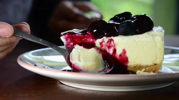 Bolo Bolo Blueberry Chip Uma Deliciosa Sobremesa Doce — Vídeo de Stock