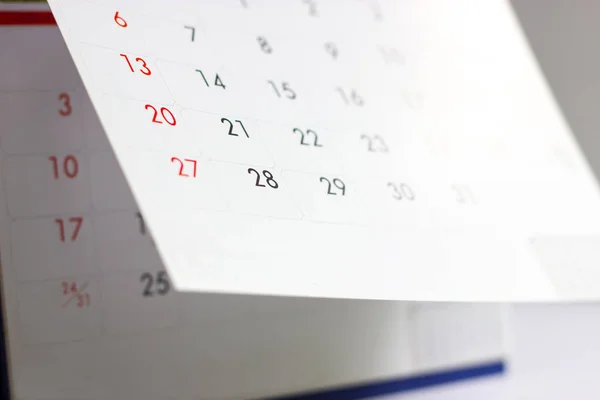 Calendario Con Sfondo Bianco — Foto Stock