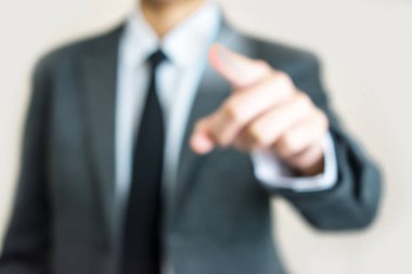 Arka plan, işadamı Finger bulanık görüntü.