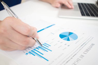 iş, el, kalem, mali, belge, grafik, rapor, tutma