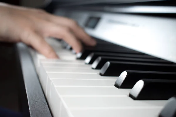 Blurred pictures of hands playing the piano. — Stock Photo, Image