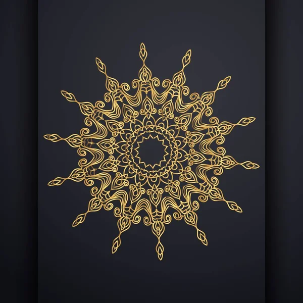 Vector Lujo Ornamental Mandala Fondo Diseño Color Oro Vector Oriental — Vector de stock