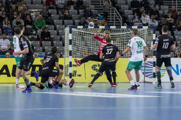 Zagrzeb Chorwacja Lutego 2019 Ehf Mens Championship League Policja Zagrzeb — Zdjęcie stockowe