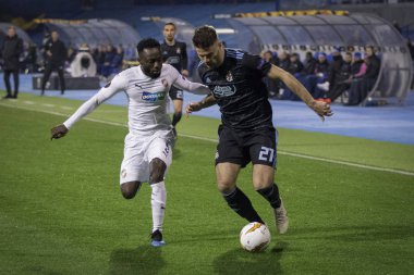 Zagreb, Hırvatistan - 21 Şubat 2019: Uefa Avrupa Ligi 2018 / 2019, Gnk Dinamo vs. Viktoria Plzen. Bruno Petkoviç (21))