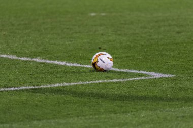 Zagreb, Hırvatistan - 21 Şubat 2019: Uefa Avrupa Ligi 2018 / 2019, Gnk Dinamo vs. Viktoria Plzen. Resmi Erimiş Avrupa Ligi topu