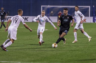 Zagreb, Hırvatistan - 21 Şubat 2019: Uefa Avrupa Ligi 2018 / 2019, Gnk Dinamo vs. Viktoria Plzen. Bruno Petkoviç (21)) 