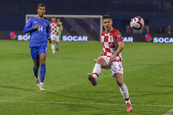 Zagreb Croazia Marzo 2019 Turno Qualificazione Uefa Euro 2020 Croazia — Foto Stock