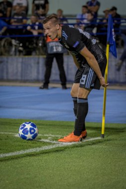 Zagreb, Hırvatistan - 28 Ağustos 2018: Uefa Şampiyonlar Ligi Playoffları, Gnk Dinamo ve Bsc Young Boys. Etkinlikte Mislav Orsiç (99) 