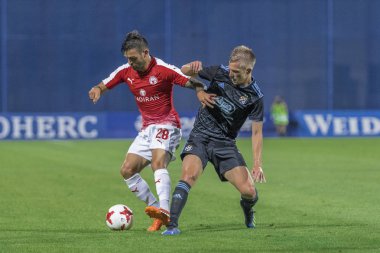 ZAGREB, CROATIA - JULY 24, 2018: UEFA Champions League match between GNK Dinamo Zagreb and Hapoel Beer-Sheva FC (5-0). In action Hanan MAMAN (28)