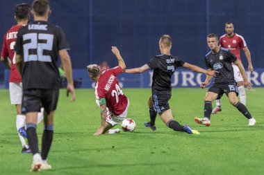 ZAGREB, CROATIA - JULY 24, 2018: UEFA Champions League match between GNK Dinamo Zagreb and Hapoel Beer-Sheva FC (5-0). In action Dani OLMO (7)