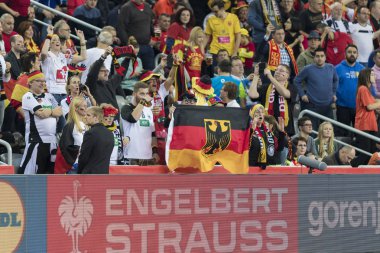 Zagreb, Hırvatistan - 17 Ocak 2018: Avrupa Erkekler Hentbol Şampiyonası, Ehf Euro 2018 ana tur Almanya - Fyr Makedonya 25: 25. Alman taraftarlar tribünde 