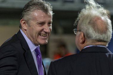 Rijeka, Hırvatistan - 12 Ekim 2018: Uefa Uluslar Ligi maçı Hırvatistan - İngiltere. Davor Suker