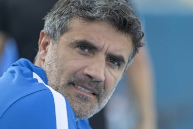 Zagreb, Hırvatistan - 31 Temmuz 2018: Arap Kulüp Şampiyonlar Kupası, Al Ain - Es Setif. Al Ain koçu Zoran Mamic