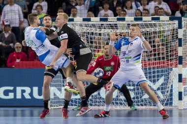 Zagreb, Hırvatistan - 15 Ocak 2018: Avrupa Erkekler Hentbol Şampiyonası, Ehf Euro 2018 ana tur Slovenya-Almanya maçı 25: 25. Marko Bezjak (25))