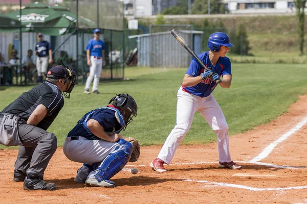 Karlovac Croazia Maggio 2018 Euro Interleague Baseball Match Tra Baseball — Foto Stock