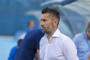 ZAGREB, CROATIA - JULY 24, 2018: UEFA Champions League match between GNK Dinamo Zagreb and Hapoel Beer-Sheva FC (5-0). Dinamo coach Nenad BJELICA (CRO)