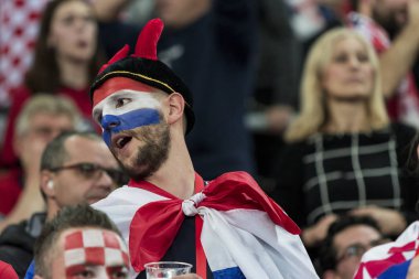 Zagreb, Hırvatistan - 20 Ocak 2018: Avrupa Erkekler Hentbol Şampiyonası, Ehf Euro 2018 ana turu Hırvatistan - Norveç maçı 32: 28. Hırvat taraftarlar tribünde 