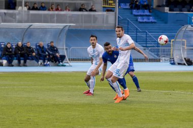 Zagreb, Hırvatistan - Nisan 04, 2018: Gnk Dinamo ile Hnk Rijeka arasındaki Hırvatistan Birinci Futbol Ligi maçı. Hilal Soudani (2)) 