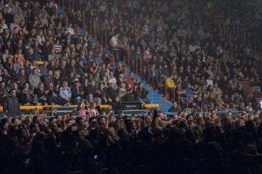 Zagreb, Hırvatistan - 30 Eylül 2018: İskoçyalı Texas grubu Dom Sportova 'da sahne aldı. Konserdeki izleyiciler
