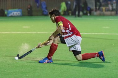 Zagreb, Hırvatistan - 29 Haziran 2018: Hırvatistan 2018 'de Hokey Serisi açıldı. Hırvatistan ile Slovakya arasında maç (6-1). Aktivoda saha hokeyi oyuncuları