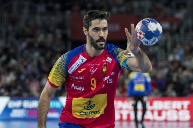 Zagreb, Hırvatistan - 28 Ocak 2018: Avrupa Erkekler Hentbol Şampiyonası, Ehf Euro 2018 final maçı İspanya - İsveç 29: 23. Raul Entrerrios Rodriguez (9))