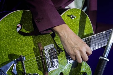 Zagreb, Hırvatistan - 30 Eylül 2018: İskoçyalı Texas grubu Dom Sportova 'da sahne aldı. Sharleen Spiteri sahnede.